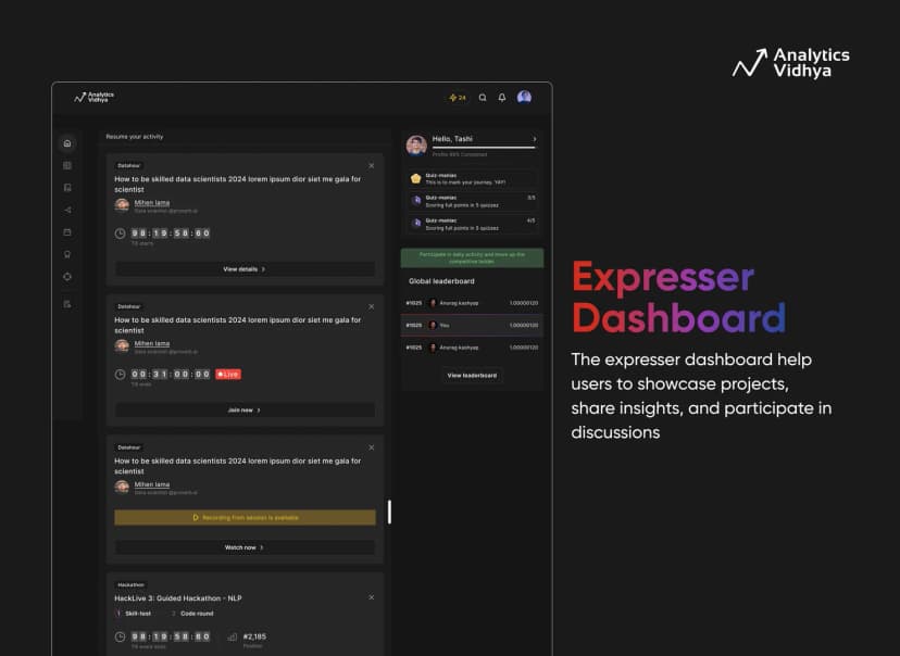 The Analytics Vidhya Dashboard