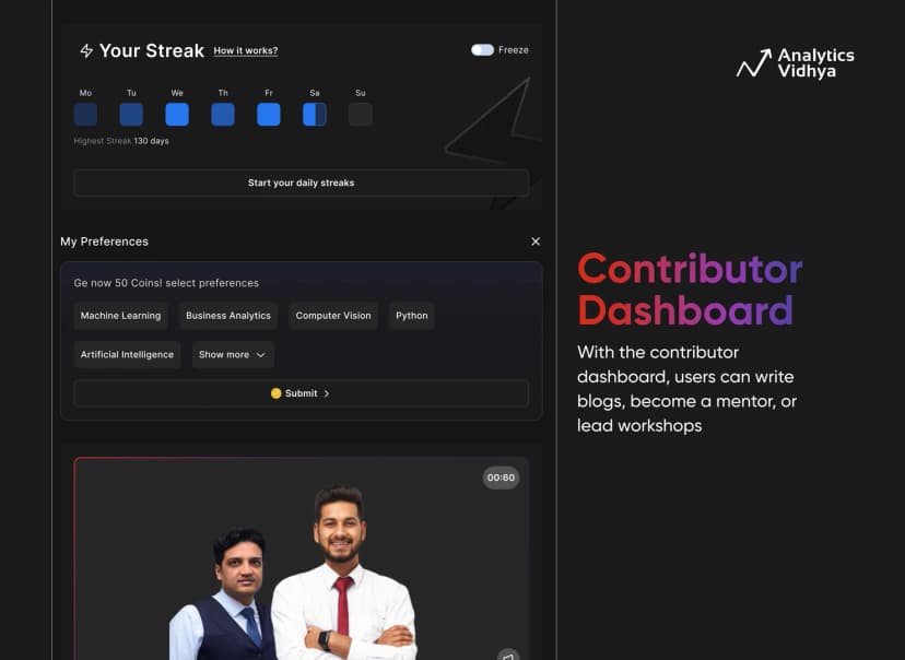 The Analytics Vidhya Dashboard