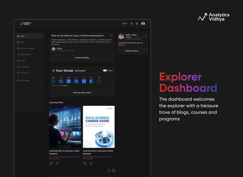 The Analytics Vidhya Dashboard