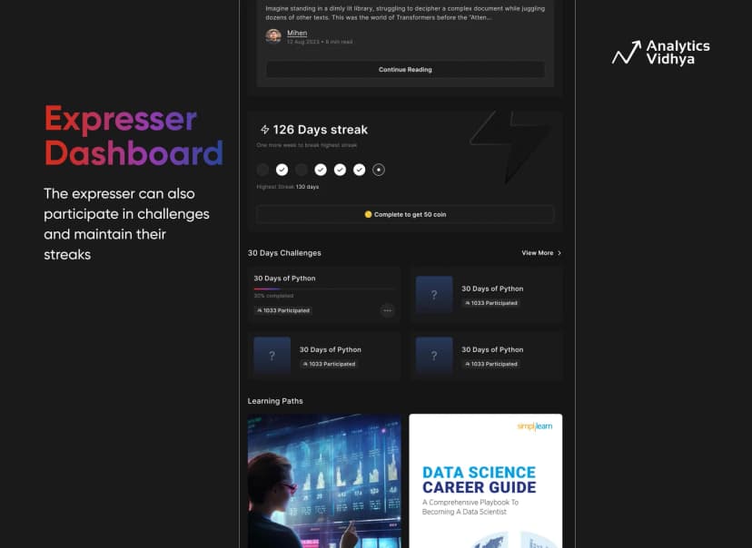 The Analytics Vidhya Dashboard