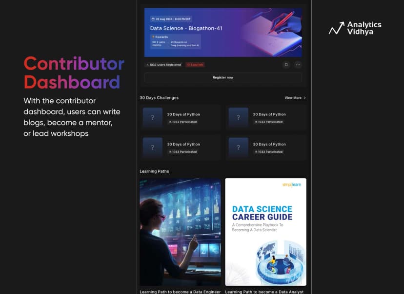 The Analytics Vidhya Dashboard