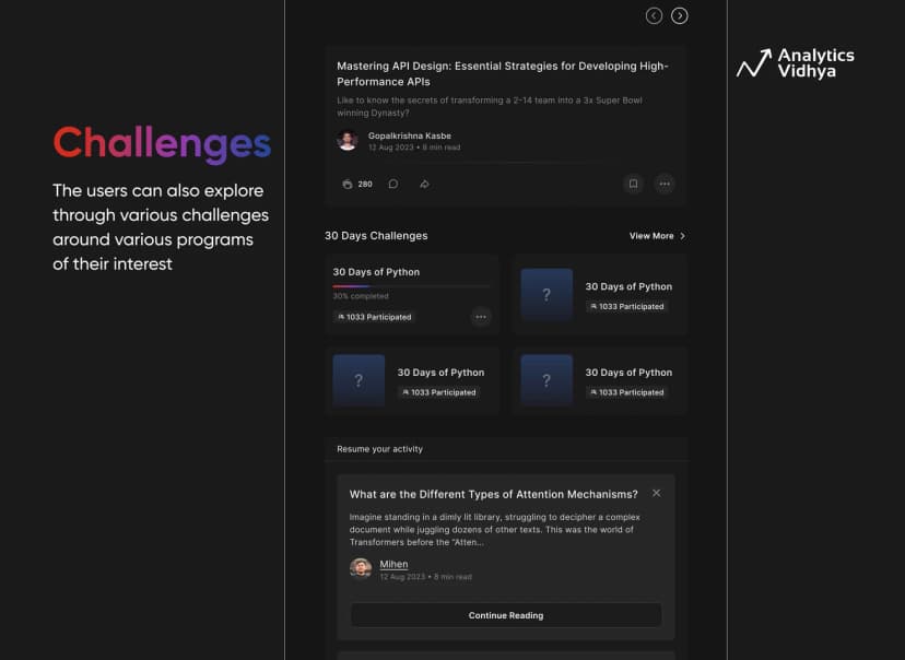 The Analytics Vidhya Dashboard