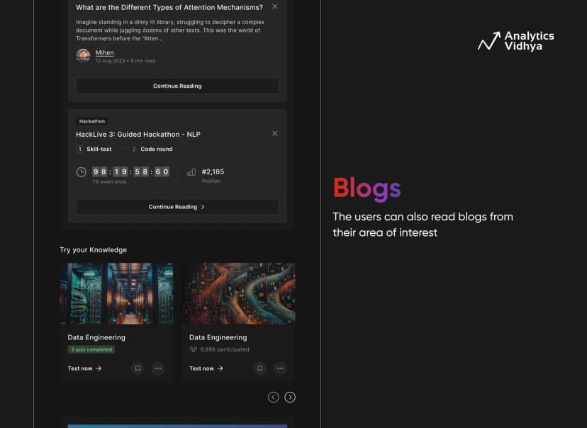 The Analytics Vidhya Dashboard
