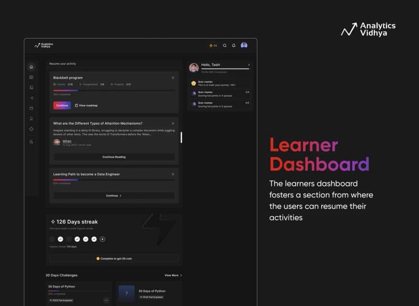 The Analytics Vidhya Dashboard